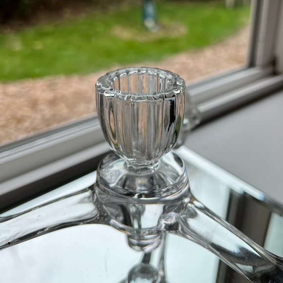 1950’s Candle Holder Vintage Crystal Glass Candleabra Gift Stackable Cambridge - Picture 5 of 8